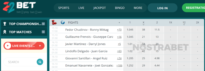 22bet boxing betting