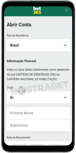 registro no aplicativo bet365