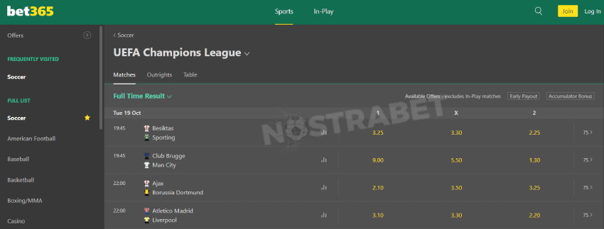 bet365 champions league