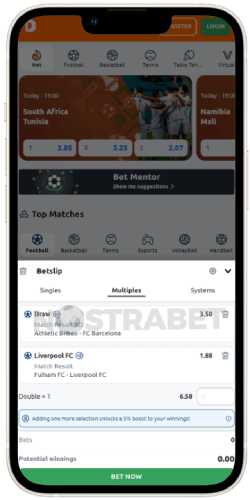 Betano mobile betslip on iPhone app