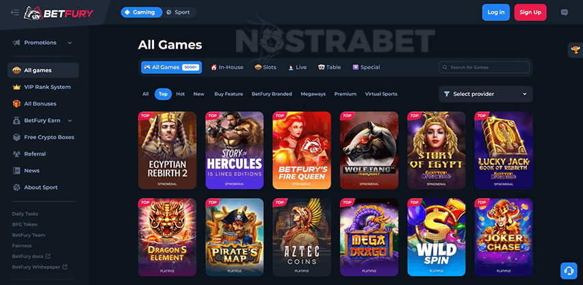 BetFury Casino Games