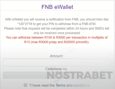 hollywoodbets withdrawal via FNB eWallet