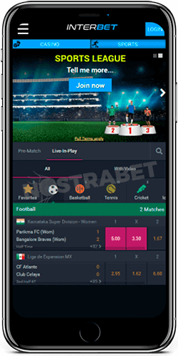 Interbet mobile app for iOS