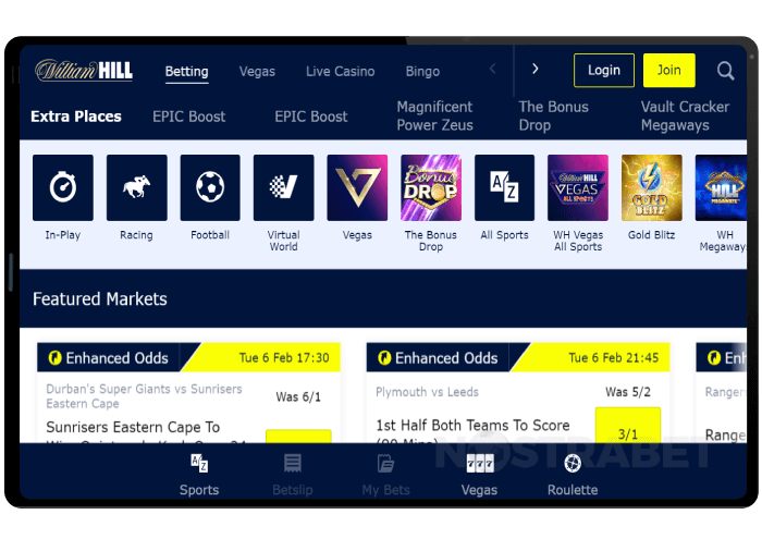 mobile site version of william hill