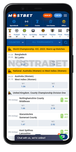mostbet mobile app android live betting