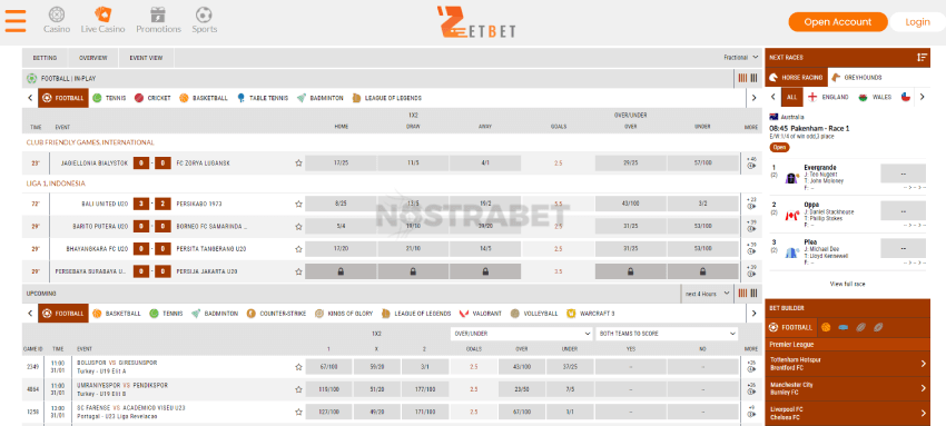 ZetBet live sports