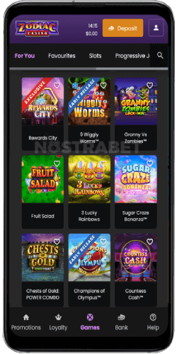 zodiac casino app Canada